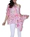 Nicetage Bohemian Floral Chiffon Blouse Casual Batwing Blouse Hippie Semi Sheer Loose Tops 4278