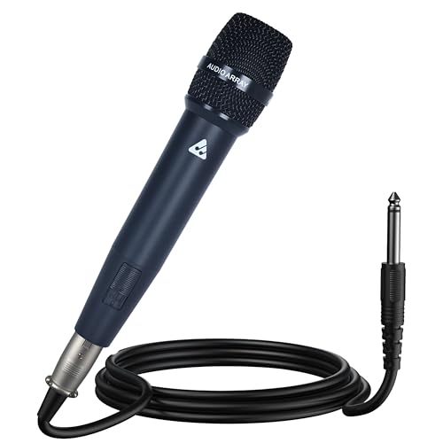 Image of Audio Array Premium Dynamic XLR to TRS Microphone | 24Bit /48kHz | Cardioid Pattern | Metal Body & 14mm Diaphragm 3M Cable | for Podcast, Streaming, Studio Recording & Gaming | AM-C52
