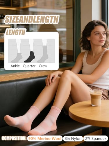 Image of 90% Merino Wool Breathable Running Ankle Socks for Men Women 3 Pairs
