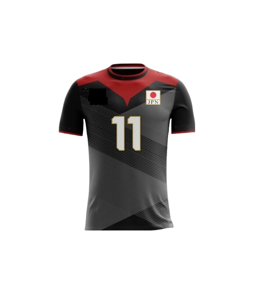 Nishida Volleyball Jersey with #11, White and Red, Japan National Team Sewn (US, Alpha, Small, Regular, Regular, Black)