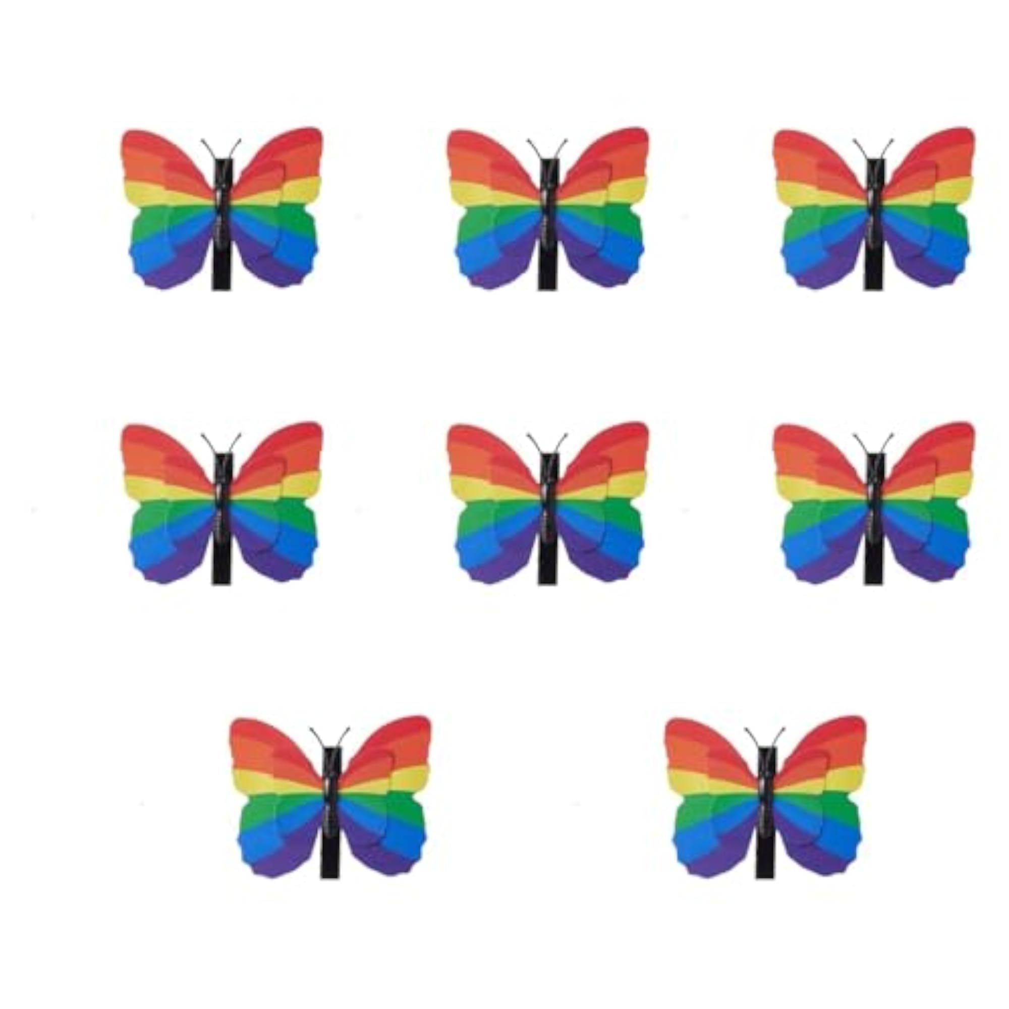8Pcs Rainbow Butterfly Hair Clips Cute for Masquerade
