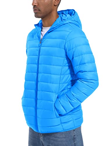 Magcomsen Down Jacket For Men Winter Puffer Jacket Casual Down Coat Water-Resistant Hooded Jacket Quilted Padding Jacket Full Zip Camping Jacket Men #TOP1
