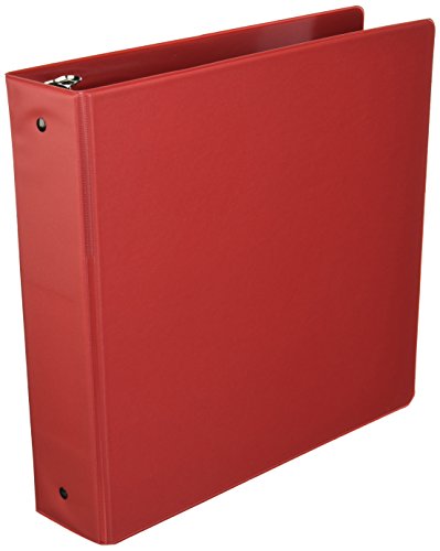 Samsill 2 Inch Document Storage, Made in USA, FSC 100% Recycled Chipboard, Round Ring, 3 Ring Binder, Red