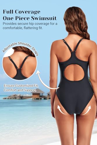 Image of Tempt Me Athletic One Piece Swimsuits for Women | Training, Sport, Racerback, Keyhole, Adjustable straps, Full coverage