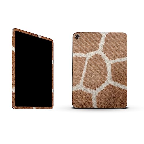 Image of MightySkins Carbon Fiber Skin Compatible with Apple iPad 10.9 inch 10th Gen (2022) Full Wrap Kit - Giraffe Print | Protective, Durable Textured Carbon Fiber Finish | Easy to Apply | Made in The USA