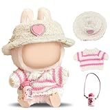 HQRKOTM Niedliche Mini Plüsch Puppen Kleidung Outfit nur Bekleidungs zubehör für 17cm Labubu Puppen Pullover Hoodie Kleidung DIY Kinder Geschenke,A