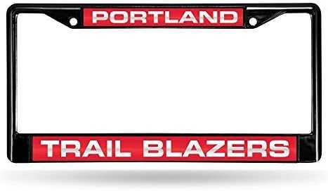 NBA Rico Industries Portland Trail Blazers Black Black Laser Cut Chrome Frame 12" x 6" 12" x 6" Black Laser Cut Chrome Frame - Car/Truck/SUV Automobile Accessory