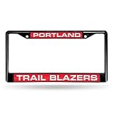 NBA Rico Industries Portland Trail Blazers Black Black Laser Cut Chrome Frame 12" x 6" 12" x 6" Blac