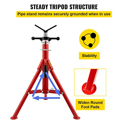 Vevor Heavy-Duty Pipe Stand Adjustable Folding Pipe Jack Stand | Sturdy Construction 2500 Lbs Load Capacity | Ideal For Welding, Automotive, And Construction Projects #TOP5