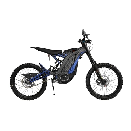 Image of Carbon Fiber Surron Light Bee Graphics Kit Wrap - Hex Blue - Sur-Ron Skin - Premium 3M Vinyl Protective Wrap Decal Cover - Easy to Apply | Crafted in The USA by MightySkins