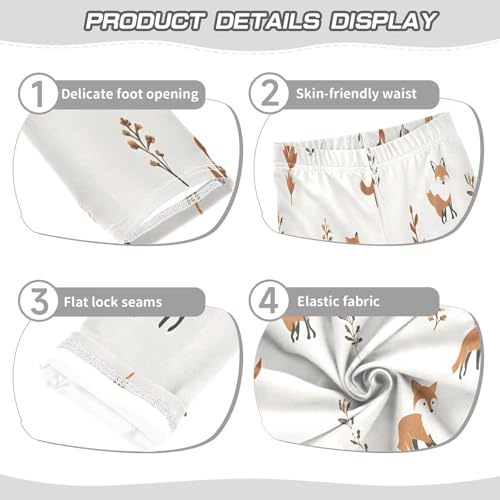 Toddler Girls Leggings Printed Yoga Pants Leggings Fox Leaves for Kids3