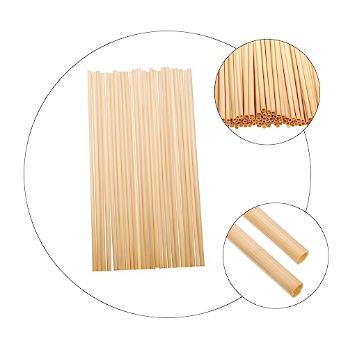 100 pitillos desechables de paja de trigo miniatura 4