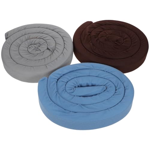 NIYANGLE Relleno de Huecos para Cama 3 Piezas 200 Cm Tiras de Tela de Algodón Gris, Azul Claro y Beige para Bloquear Espacios Entre Colchón, Cabecero y Pared en Dormitorio