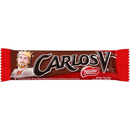 Carlos V Barra Estilo Chocolate con Leche | Milk Chocolate Style Bar, 0.7 oz - 10 Pack.