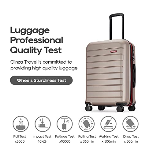 ABS Luggage with TSA Locks,Large 28-Inch Expandable, and Friction-Resistant in Champagne Spinner Suitcases4