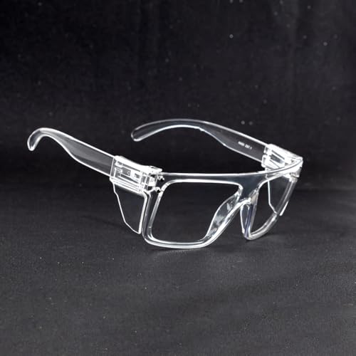 Image of Offray UV400Transition Photochromic Safety Glases Light to Dark Grey Lenses ANSI Z87 Impact Approved Wraparound Style Frame (Clear(clear shield))