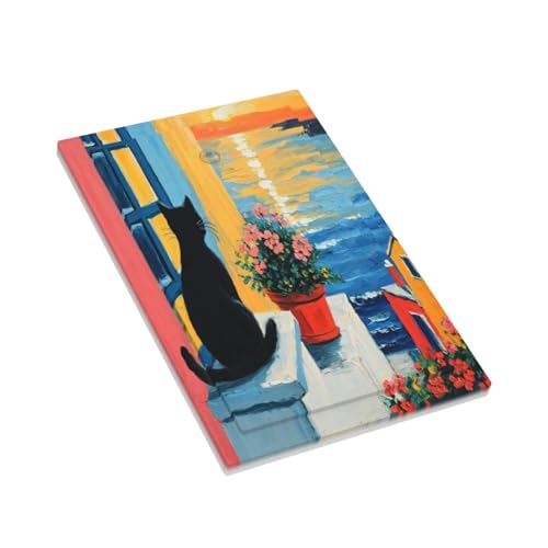 Decorative Switch Covers Plate Vintage Oil Painting Style Black Cat Sea Flowers 1 Gang No Device Single Blank Outlet Covers Wall Plate Cover Light Switch Plate Electrical Faceplate