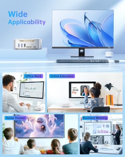 Mini PC, ?ntel Alder Lake-?95 (?eat N5095, fino a 3.4GHz), 16GB RAM+512GB M.2 SSD Mini Computer Desktop, supporto 2.5" SATA SSD, WiFi 5,Bluetooth4.2, Triple Display - PC Desktop - Immagine 8