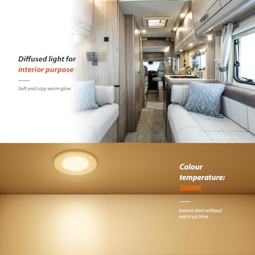 Warm White RV Interior LED Pot Lights, 12V, Pack of 2