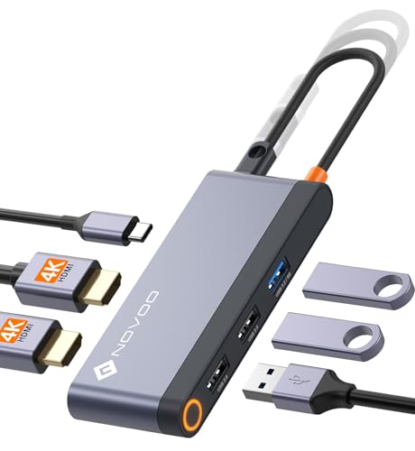 NOVOO Docking Station USB-C Dual HDMI, 4K, 100W PD