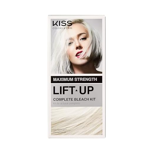KISS Lift Up Complete Hair Bleach Kit with Revitalizing Plex Serum to Protect from Damage, Maximum Strength to Lighten Dark or Resistant Hair, Complete DIY 6-Pc Kit