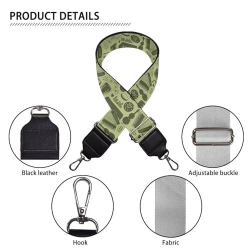Image of TODIYADDU Musical Instruments Print Women's Crossbody Strap Guitar Purse Straps Adjustable Straps with Clips for Handbags Crossbody Bag Straps Replacement Crossbody for Holiday Birthday Traveling