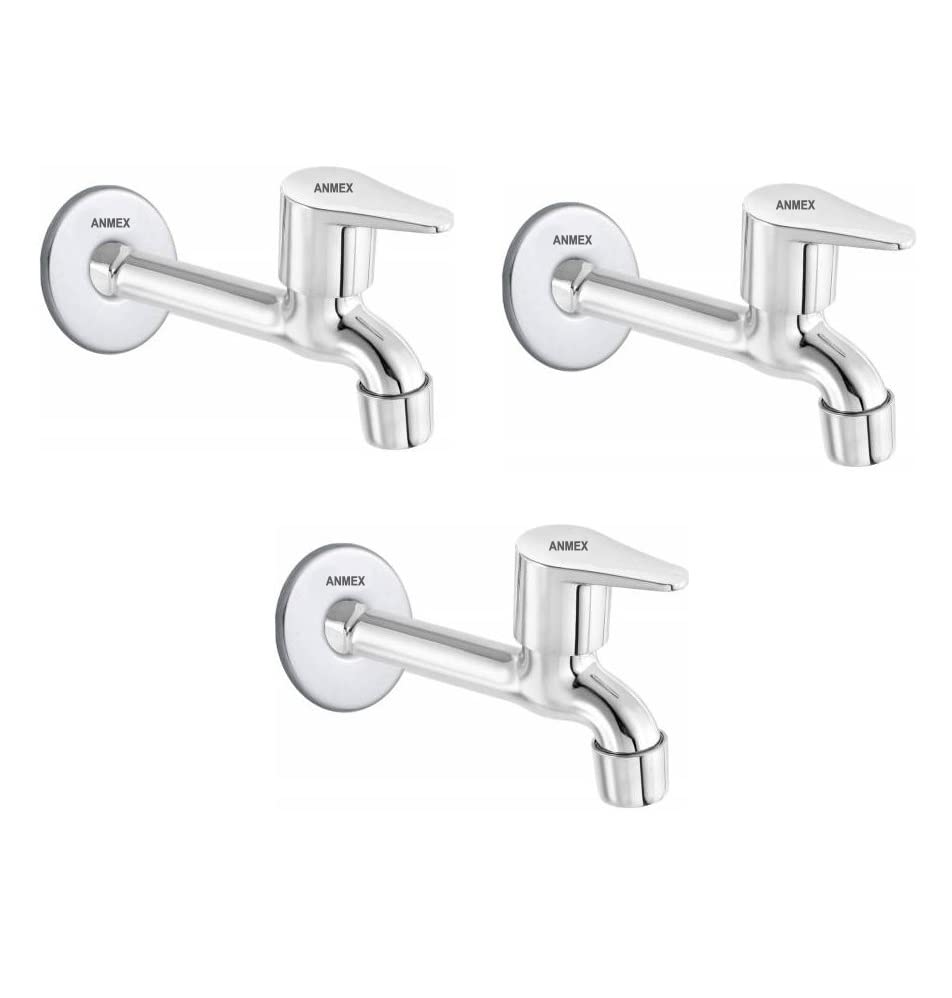 ANMEX® Premium Stainless Steel Jazz Long Body Chrome Plated Bathroom/Kitchen Tap with Wall Flange (Chrome Plated) (Steel) (Large, 3) (B0C58WTDN9) Amazon Price History, Amazon Price Tracker