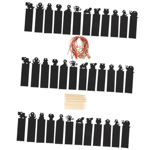 BATHVEVE 動物デザインスクラッチブックマーク レインボーカラー 画用紙素材 親子に 学生 読書好き向け クラフト 飾り用