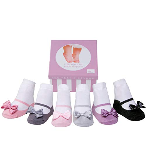 Baby Infant Toddler Girl Shoe Look Socks - Anti Slip - Soft Cotton - 3 or 6 Pairs - Baby Shower