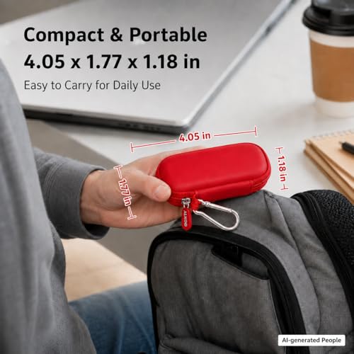 Image of USB Flash Drive Case, SD Card /Thumb Drive /Memory Cards Holder, Bag Only | SDXC /SDHC Storage, Electronic Accessories Organizer for SanDisk / for Samsung, for Students /IT /Office /School /Travel, Red