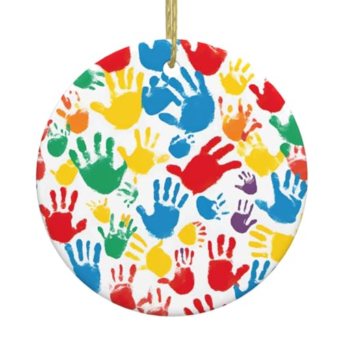 Handabdruck, Weihnachtsdekoration, Weihnachtsmann, Weihnachtsbaum,...