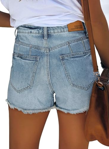 Image of CHICZONE Womens Mid-High Waisted Stretchy Denim Jean Shorts