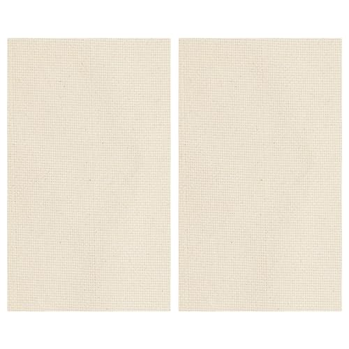 Image of 2 PCS Tufting Cloth Punch Needle Fabric, Punch Needle Cloth, Embroidery Fabric, Monks Cloth for Punch Needle Embroidery Rug Hooking, Punch Needle Frame, 26.4 x 19.7 Inch