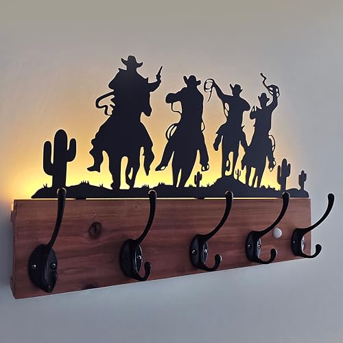 Qobumy QO-0434 Metal Western Cowboy Coat Hooks Wall Mounted thumb #7