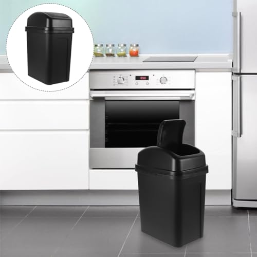 Bote de basura rectangular compacto VICASKY negro miniatura 5
