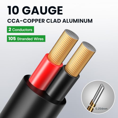 Cable de altavoz calibre 10 CL3 resistente para enterramiento directo 4