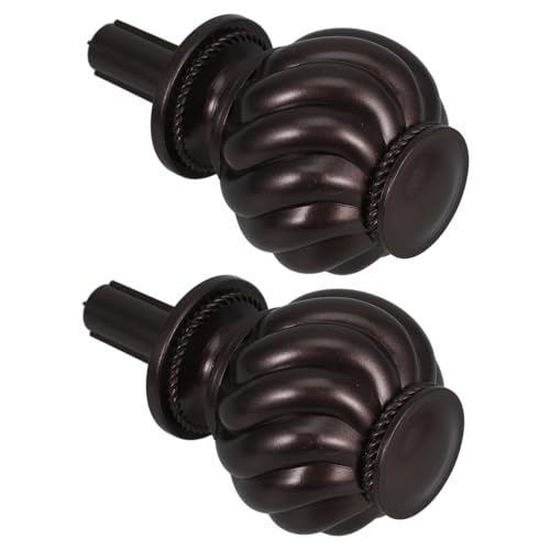 OSOLADY 2pcs Elegant Curtain Pole Finials Decorative Ends for Window Treatment for Living Room Bedroom and Dining Room Decor Modern Design Deep Finish