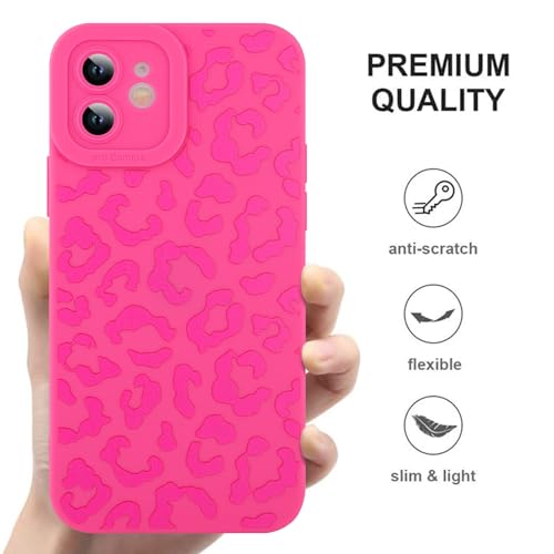 Image of ZIYE for iPhone 12 Case Hot Pink Leopard Pattern Phone Case