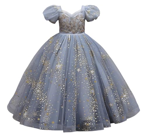 Girls Dress Flower Girl Sequins Tulle Bead Quinceanera Dress Wedding Birthday Party Gift Princess Dress