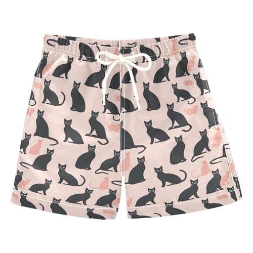 ALAZA Black Cat Animal Color Boys Quick Dry Beach Board Shorts Kids Swim Trunks Bathing Suit Swimsuit 2T