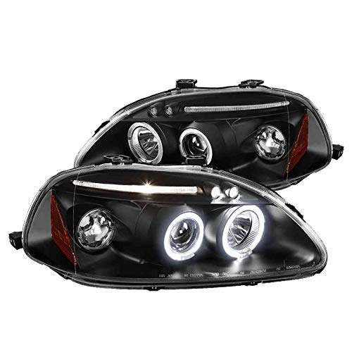 Spec D Tuning 2LHP-CV96JM-TM HALO LED PROJECTOR BLACK-(96-98) HONDA CIVIC