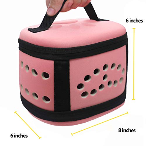 Travel Small Animals Guinea Pig Hamster Hedgehog Carrier Bag with Soft Mat Breathable Pink Portable Small Guinea Pig Chinchillas Hamsters Hedgehogs Carrier Handbag Mini Box for Small Animals Carriers