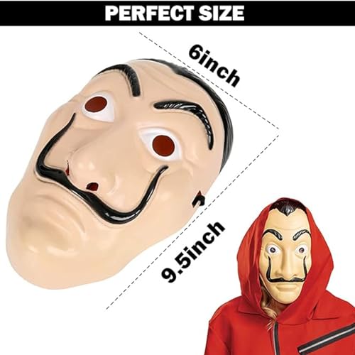 Image of WANNA PARTY Pack of 1, La Casa de Papel Mask Money Heist Salvador Dali Face mask| Money Heist Mask | Fun Party Face Mask Set for Birthday Surprise |Kids and Adult Party Favor