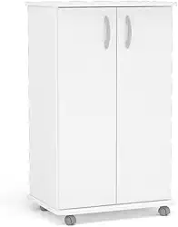 Armário Multiuso Limeira Baixo 2 Portas e 4 Prateleiras Branco Politorno