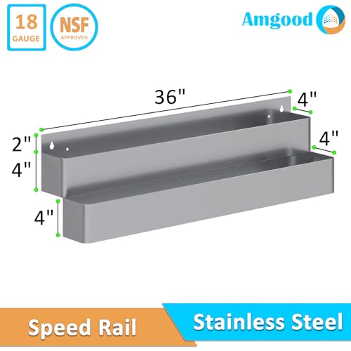 Image of 36 in. Double Tier Stainless Steel Speed Rail Rack for Commercial Bars, NSF
