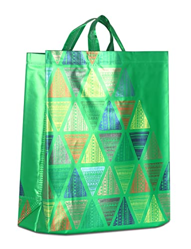 Image of Colourtales Printed Gift Shopping bags- Green (Pack of 50)