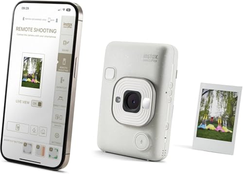 Image of Fujifilm Mini LiPlay Hybrid Instant Camera with Mini Film (Misty White, w / 40 Film Sheets)