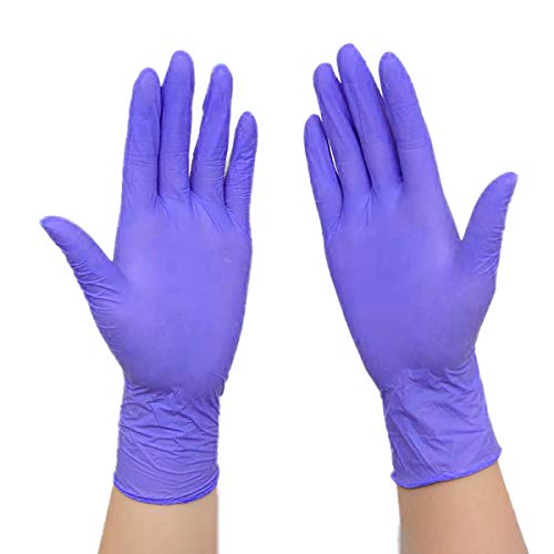 Preisvergleich Produktbild 100 Stück Nitril Einweghandschuhe Einmaldhandschuhe Latexfrei Handschuhe - Handy-Touchscreen-Design Haushalt Küche Catering Abdichtung Schönheitssalon Zahnmedizin Tintendruck Täglicher (lila , L )