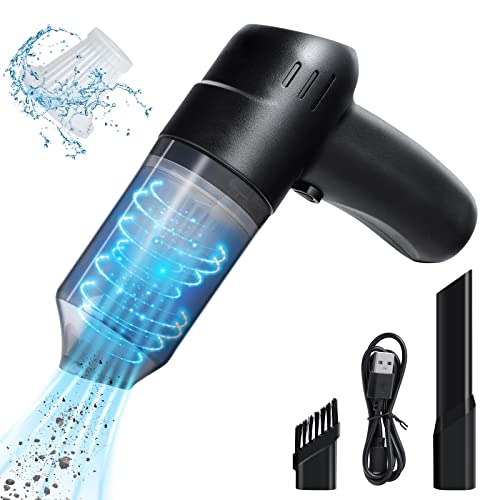 Cuteefun Aspirador de Mano, Aspiradora de Mano Sin Cable, 8000 Pa, BateríA Recargable de 2400mAh, Carga RáPida de 2.5h, Mini Aspiradora para Pelo de Mascotas, Teclado, Coche Cover
