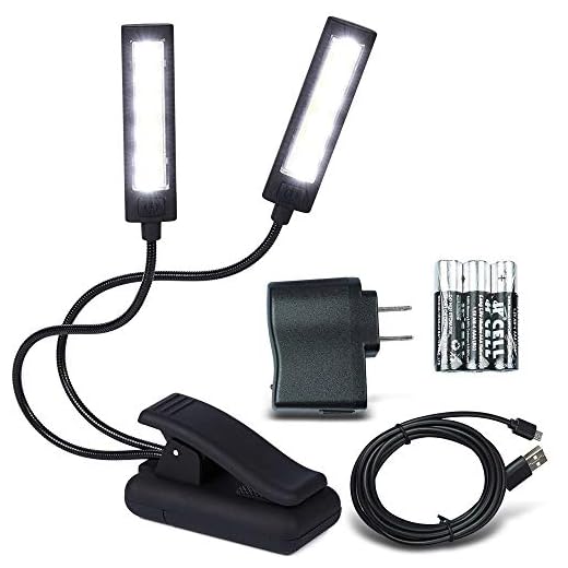 Lumiens Brooklyn - Music Stand Light Clip On - LED Musician Lamp for All Music Stands, Pianos, Orchestra Pits, Work Tables, Desks, and More - #1 Among Music Stand Lights - AAA Battery Powered